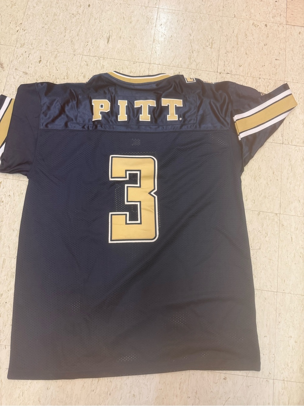 Colosseum Navy and Gold Athletic Jersey Collar Detail